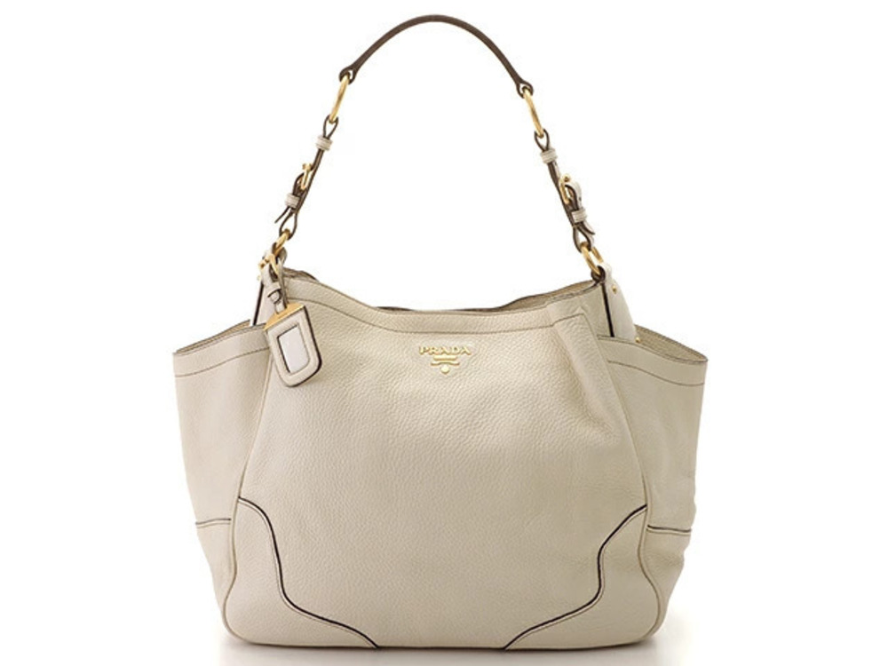 Prada Hobo Bag Ivory White Calfskin